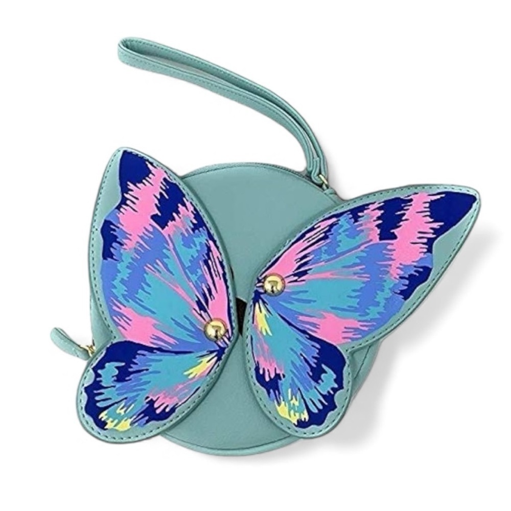 Luv Betsy By Betsy Johnson Aqua Butterfly Wristlet